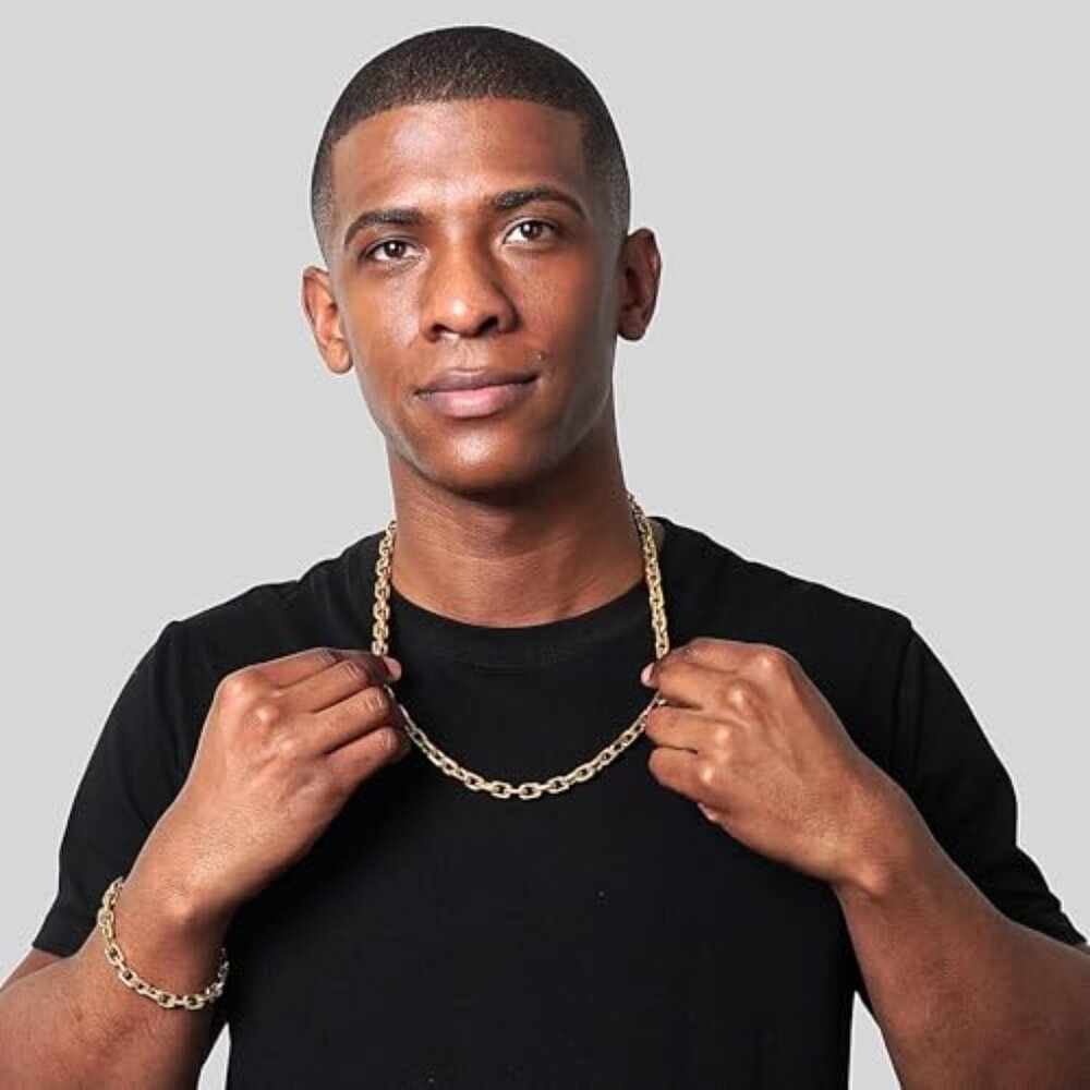 Men's Rectangular Link Chain Necklace Stainless S… - image 5